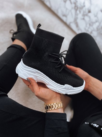 Fekete slip-on boka tornacipő NENSY