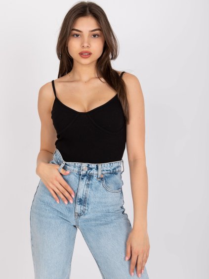 Fekete bordázott felső varrással Alla