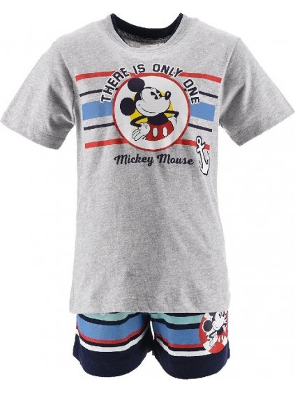 Szürke-kék szett Mickey Disney póló és rövidnadrág