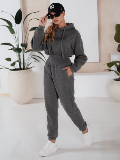 Sötétszürke tréningruha szett SERINE "crop" pulóver