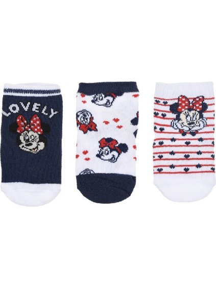 Disney Baby Minnie Mouse hármas zoknicsomag - kék / fehér / piros