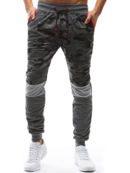 Sötétszürke melegítőnadrág világos csíkkal