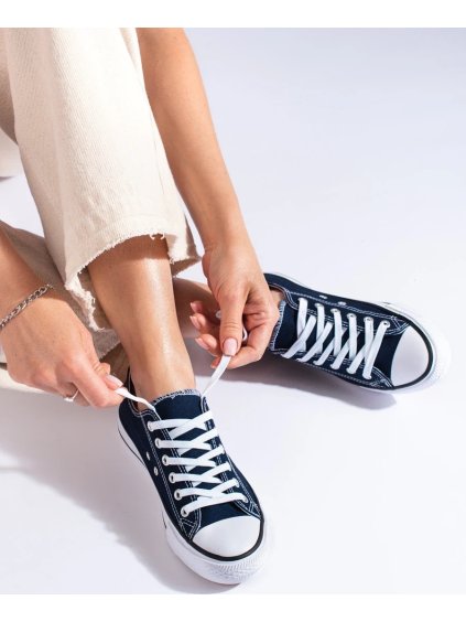 SÖTÉTKÉK KLASSZIKUS VÁSZON TORNACIPŐ