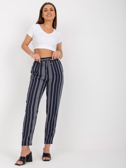 Sötétkék nyári csíkos nadrág