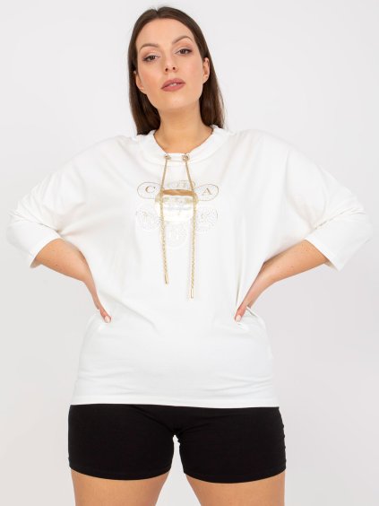 Krémszínű blúz aranymintával