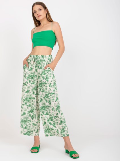 Világos bézs bő nadrág mintákkal