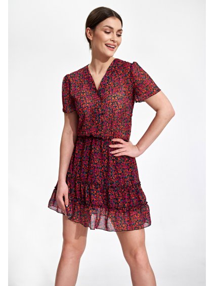 Bordó könnyű sifon ruha