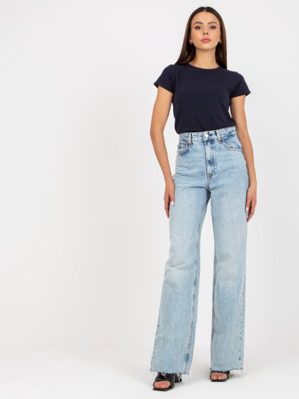 Sötétkék kerek nyakkivágású póló