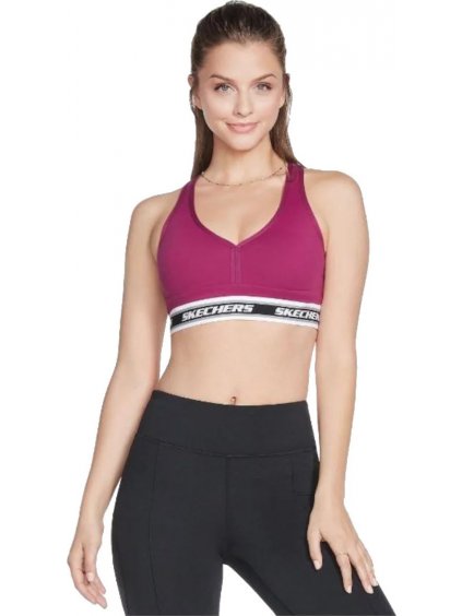 SÖTÉT RÓZSASZÍN SPORTMELLTARTÓ SKECHERS GO WALK JACQUARD BRA