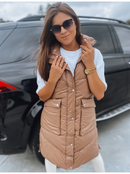 MARIEL Barna fényes hosszú mellény MARIEL