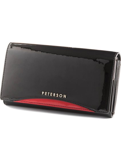 Peterson Fekete hosszú fényes pénztárca Y026