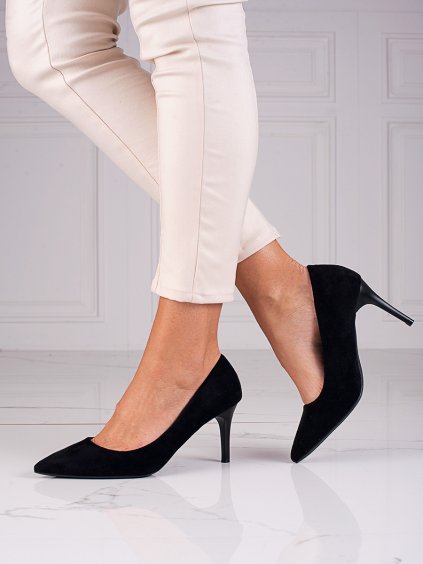 Fekete velúr félcipő