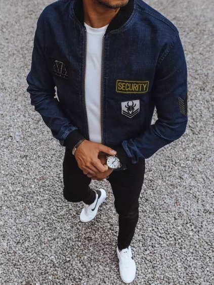 Sötétkék farmer bomber dzseki