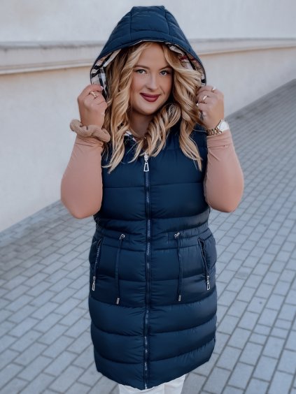 Sötétkék steppelt mellény KERIS