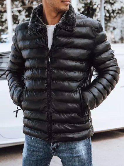 Fekete férfi steppelt kabát