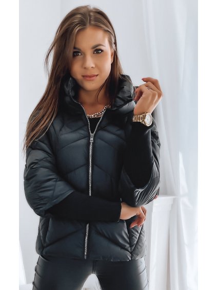 INESS  Fekete rövid steppelt kabát