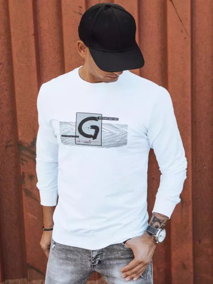 Fehér kapucni nélkül pulóver