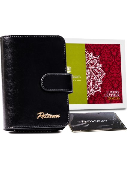 Peterson fekete cipzáras pénztárca Y035