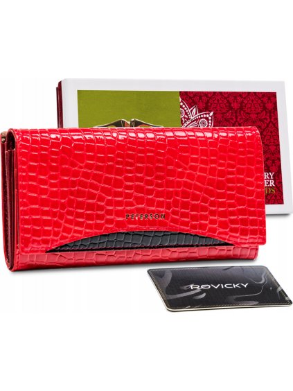 Peterson piros mintás pénztárca Y040