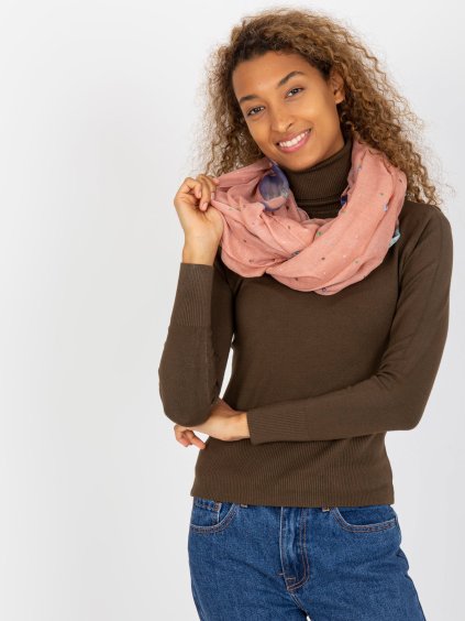 Világos rózsaszín sál kozmikus minta