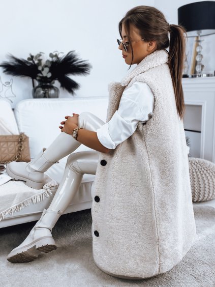 Bézs mackó mellény BALLA