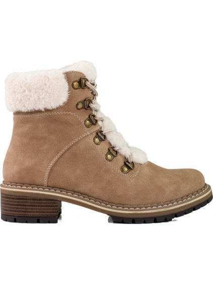 Női barna bakancs szőrmével