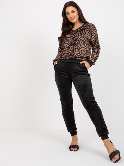 Velúr szett mintás pulóverrel