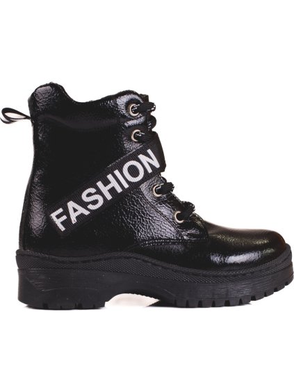 Fekete feliratos lány bakancs