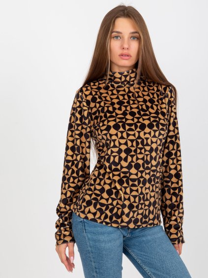 Barna-fekete mintás velúr garbó