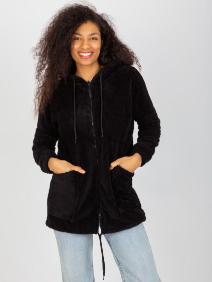 Fekete teddy pulóver