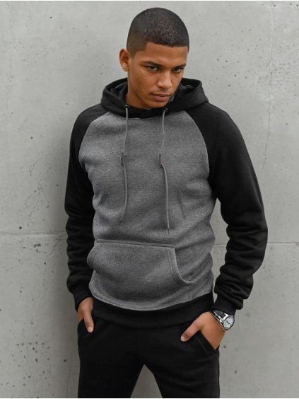 Sötétszürke kapucnis pulóver