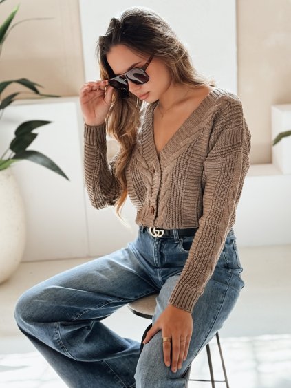 Sötét bézs pulóver DESTANY