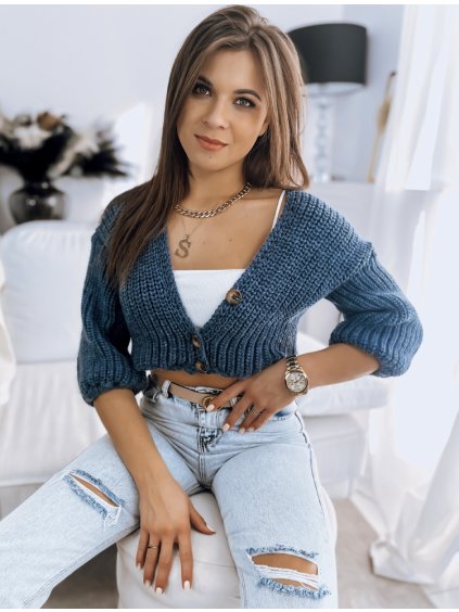 Kék rövid kardigán gombokkal NUTI