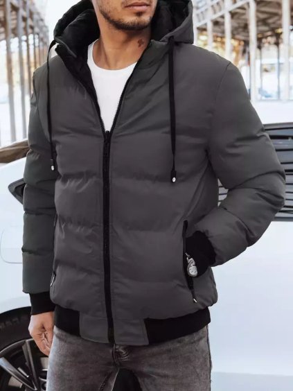 Szürke-fekete kifordítható kabát