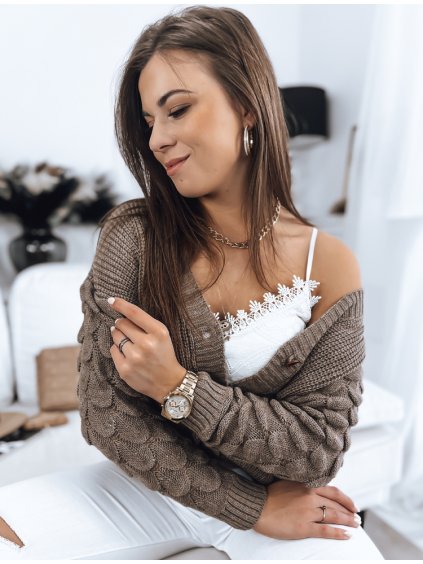 Barna kötött pulóver SINSA