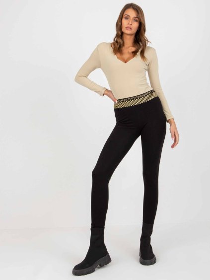 Fekete hétköznapi pamut leggings