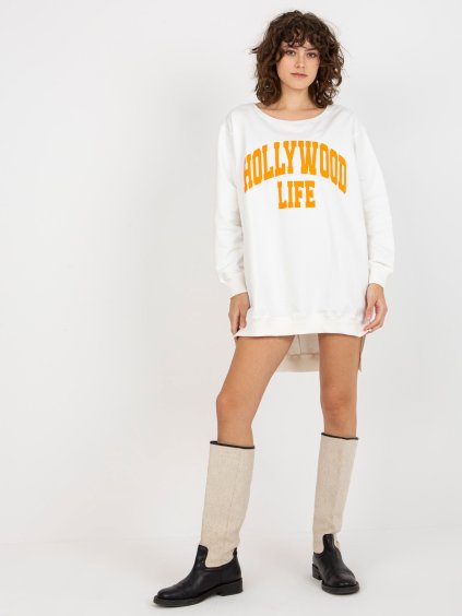 Pulóver ruha Hollywood life - krém/narancs