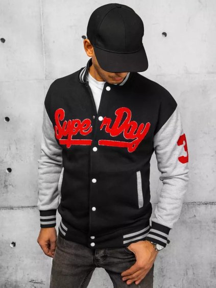 Fekete férfi bomber pulóver