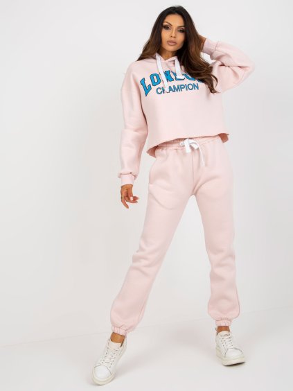 Világos rózsaszín tréningruha szett felirattal