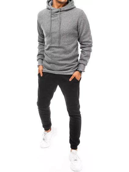 Szürke-fekete tréningruha szett kapucnival