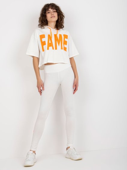 Krémszínű sportos szett, pulóver és leggings