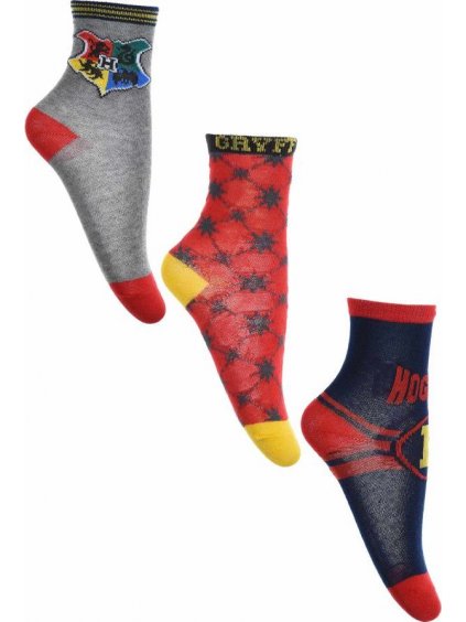 Harry Potter három csomag fiú zokni - szürke/piros/sötétkék