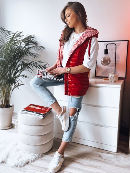 Piros megfordítható mellény CRISTINA