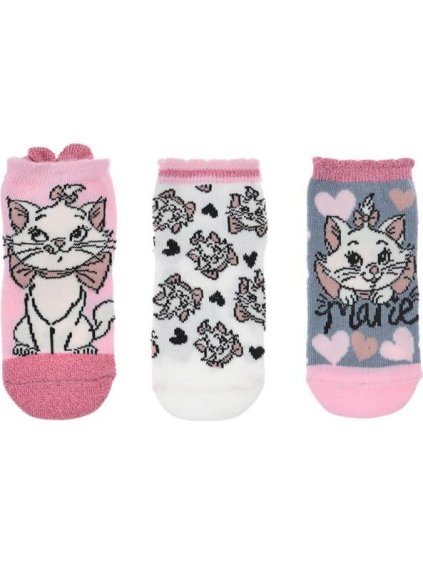 Disney Baby zokni - 3 pár - rózsaszín/szürke/fehér