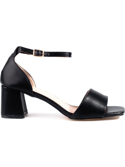 Klasszikus fekete alacsony sarkú szandál