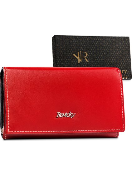 Rovicky Classic piros bőr pénztárca V124