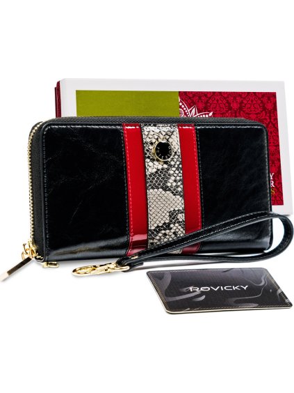 Peterson fekete pénztárca csíkokkal Y096