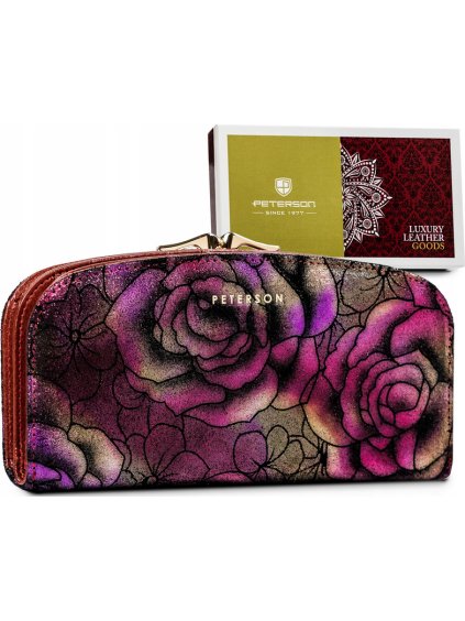 Peterson Rózsaszín pénztárca virágokkal Y119