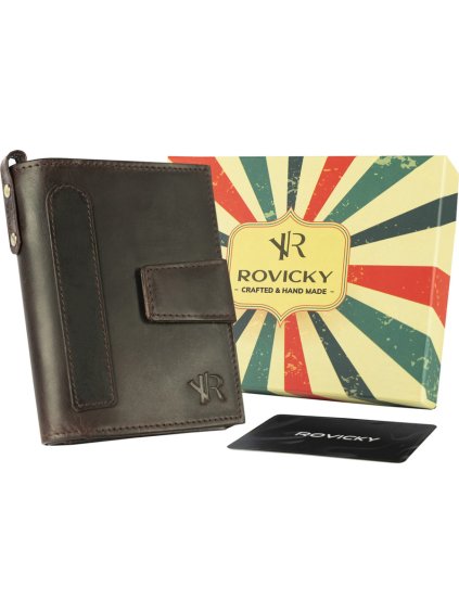 Rovicky barna pénztárca tapasszal L093