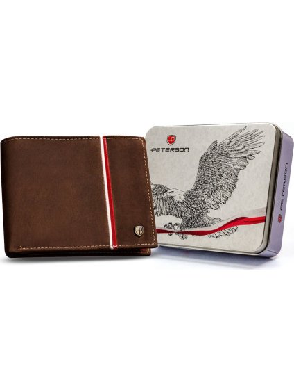 Peterson Barna csíkos pénztárca W007
